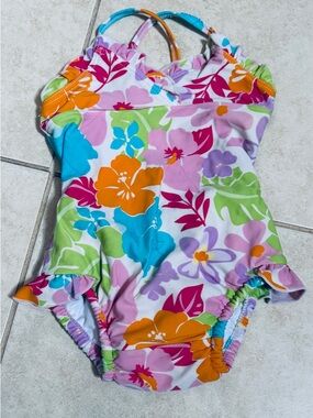 I Play Floral Swimsuit with built-in Reusable Swim Diaper